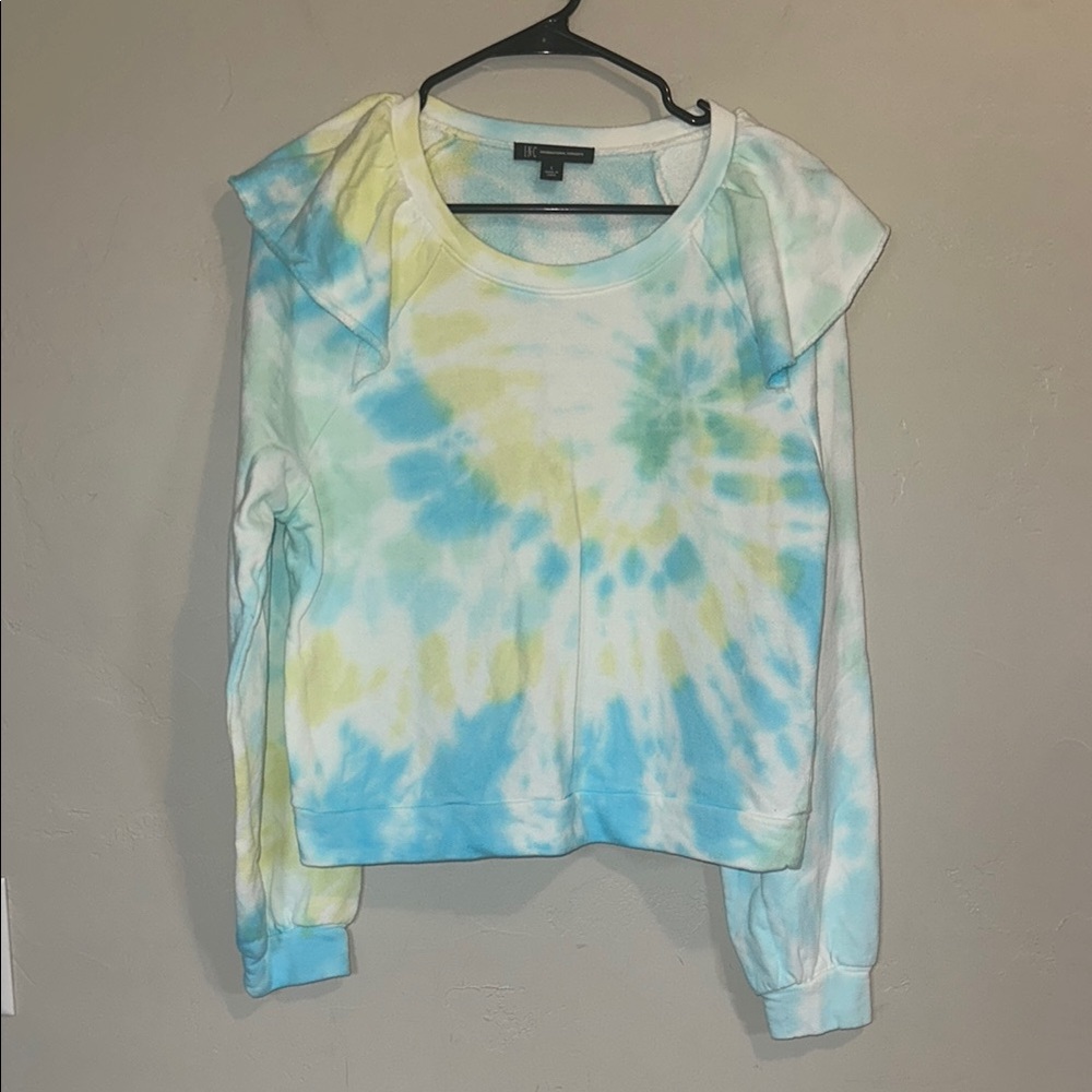 INC Swirl Tie-Dye Women's Top Casual Glam Size Large‎ NWT